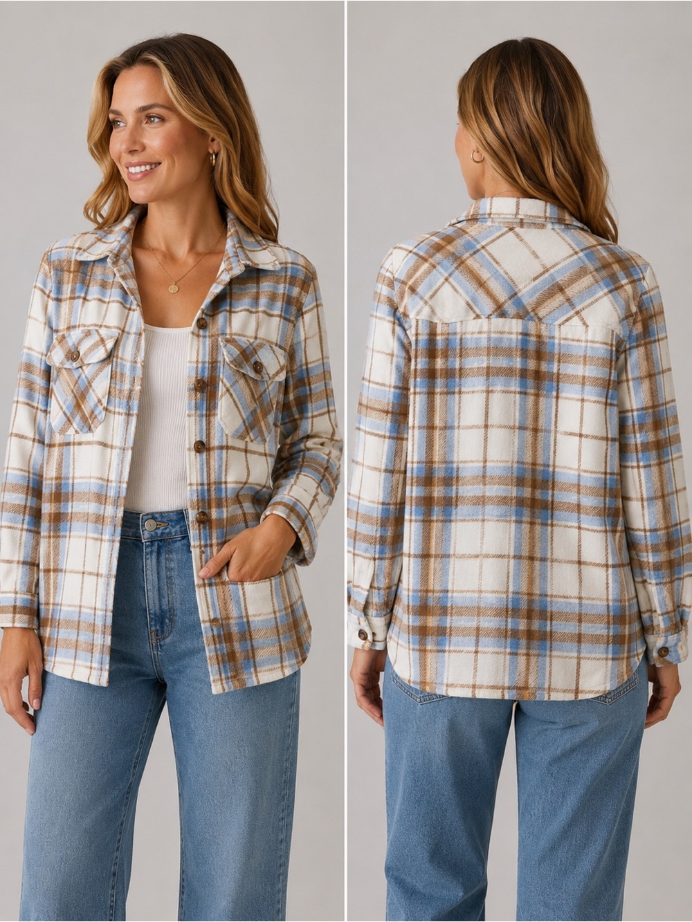 Women's Knapp Studio Plaid Shacket small